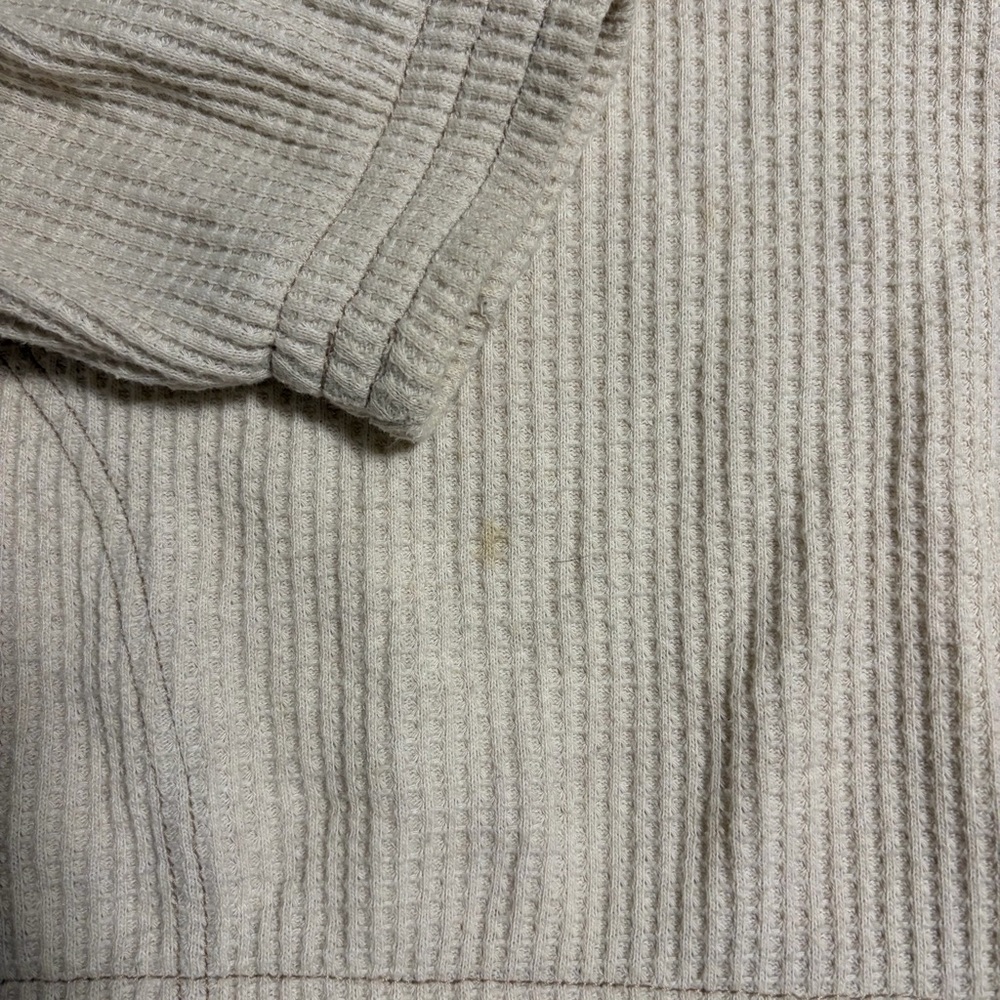 Aerie Men's Zip Up Cream Sweater - Picture 3 of 3